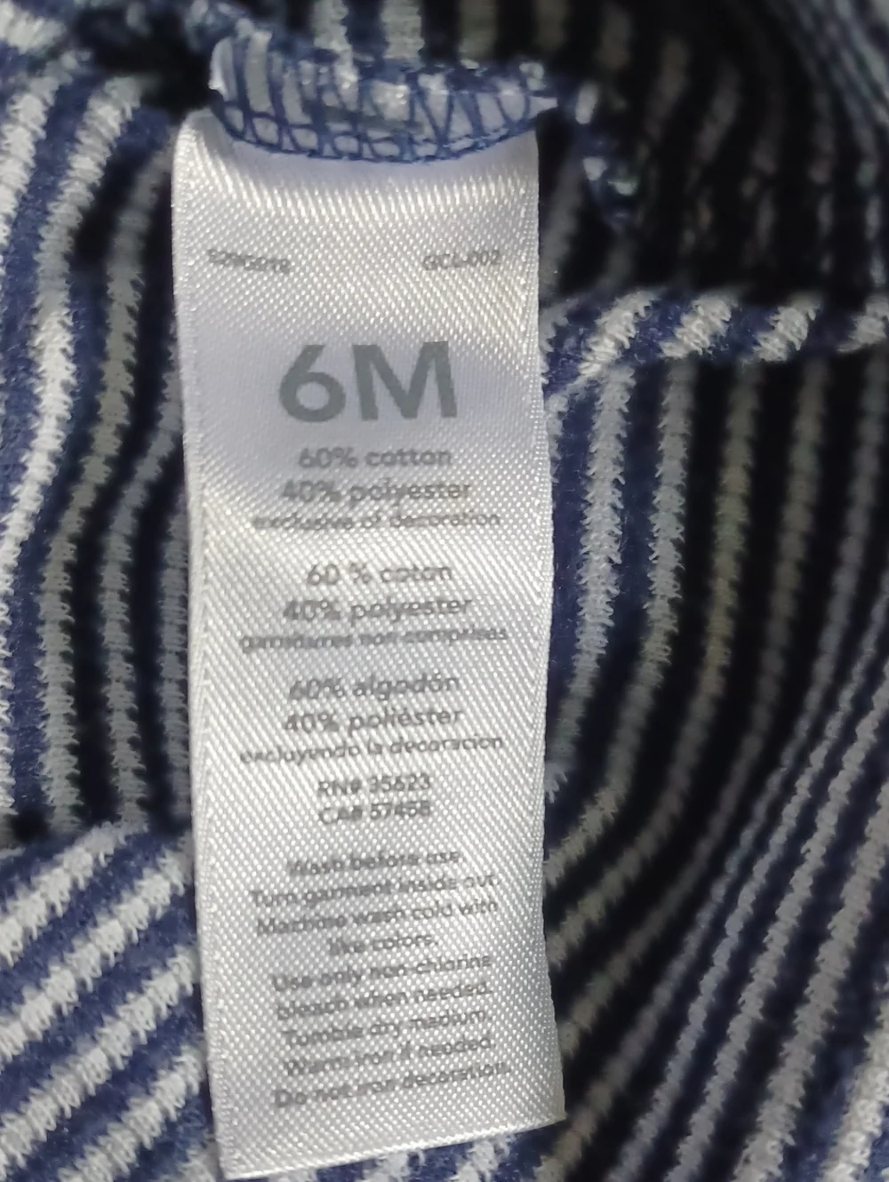 Carters Striped Navy and White Hooded Baby One-Piece Size 6M